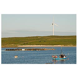Weddell Sound - Fishing boat fish farm and wind turbine  photo 