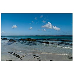  - Egilsay sandy beach island of Eday in distance islands remote nopeople uk  photo 