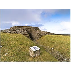 Quoyness chambered cairn - Elsness neolithic burial site mound prehistoric britain uk ancient bronze age  photo 