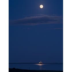 Oil rig accomodation - Moonlight oilrig refitting platform anchorage anchor night sea scotland oil uk  photo
 