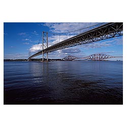 Forth Road Bridge - Firth of forth road and railway bridges river scotland low angle view  photo 