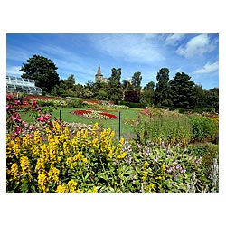 Pittencrieff Park - Flower gardens and Dunfermline Abbey flowers summer scotland garden  photo 