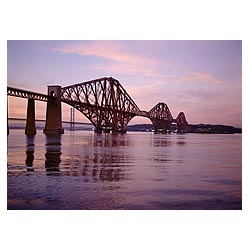 Forth Railway Bridge - Victorian Cantilever steel granite bridge Firth of Forth river sunset dusk  photo
 