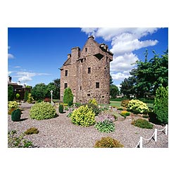 Claypotts castle - 15th century Scottish tower house castle Scotland home garden broughty  photo 