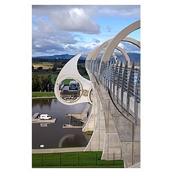Falkirk Wheel - Canal revolving boat lift boating basin Forth and Clyde and Union canals  photo 
