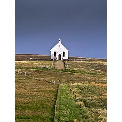 Fair Isle Kirk - Church of Scotland remote building stormy skies  photo 